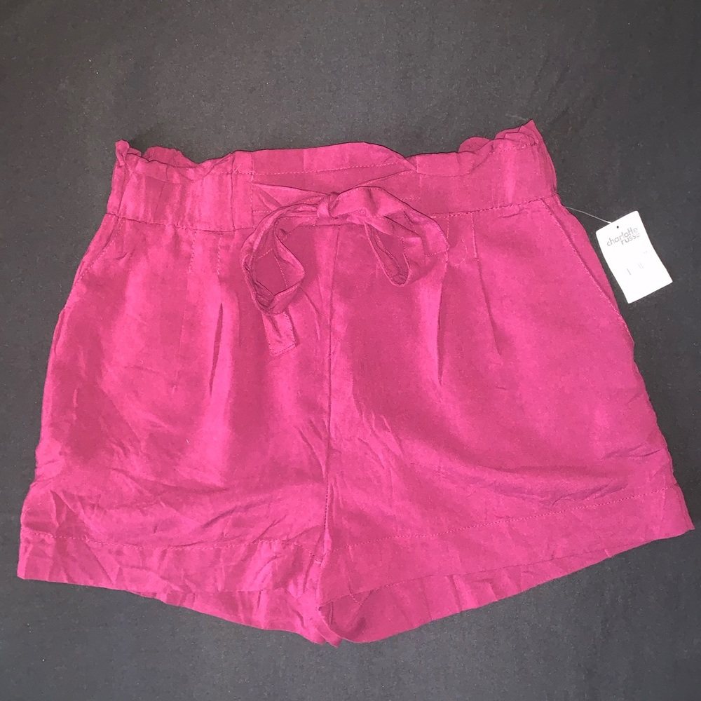 Ambiance Maroon Paper Bag shorts